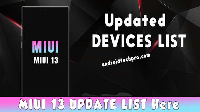 MIUI 13 phones Updated list